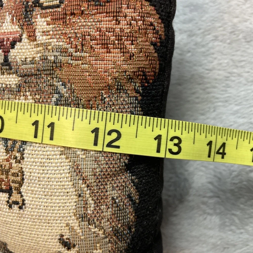 Vintage Mama Cat Kittens Tapestry Throw Pillow 13x8 Neutral Tones Tabby Bolster